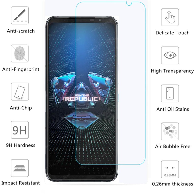 Pelindung Layar Tempered Glass Asus ROG Phone 5 ROG Phone 5s Paket 2 in 1