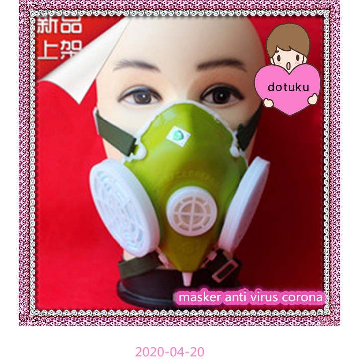 Masker Industri Gas Kimia Anti Debu Cat Semprot Masker Wajah Respirator Cartridge Kembar