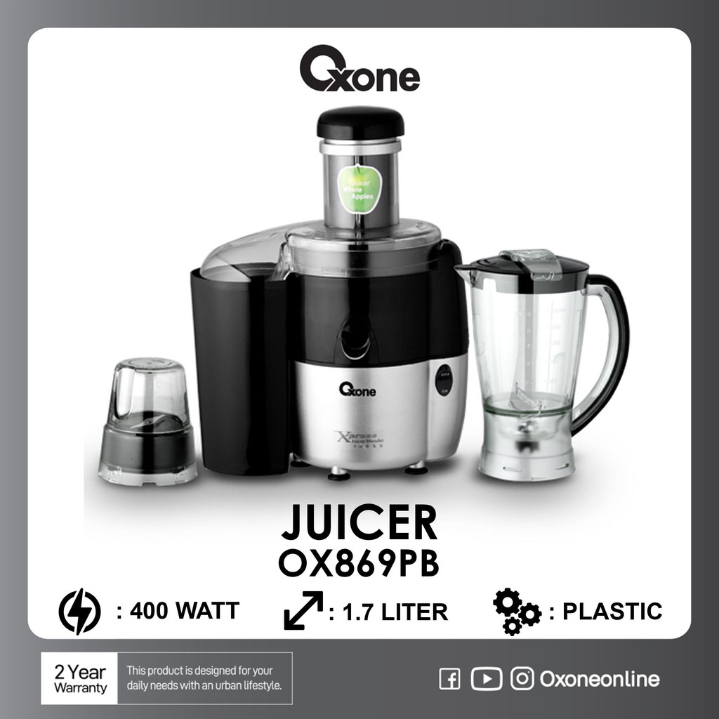 Oxone Juicer Blender OX869PB / 18000 rpm / 1.7 Liter / 400 Watt