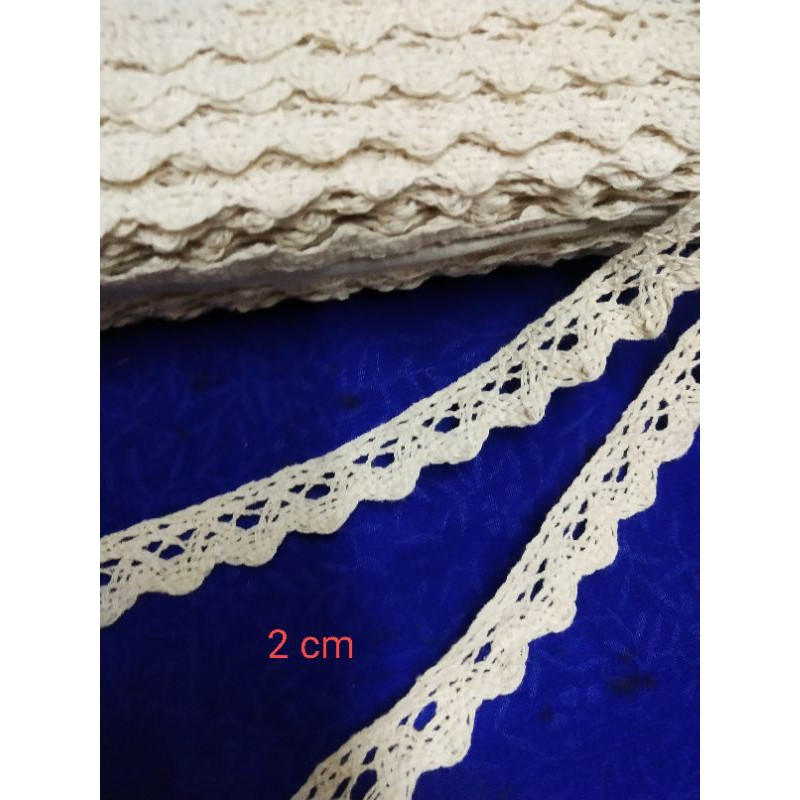 RENDA rajut renda kait renda bordir renda pinggir renda mukena renda baju renda kecil crem