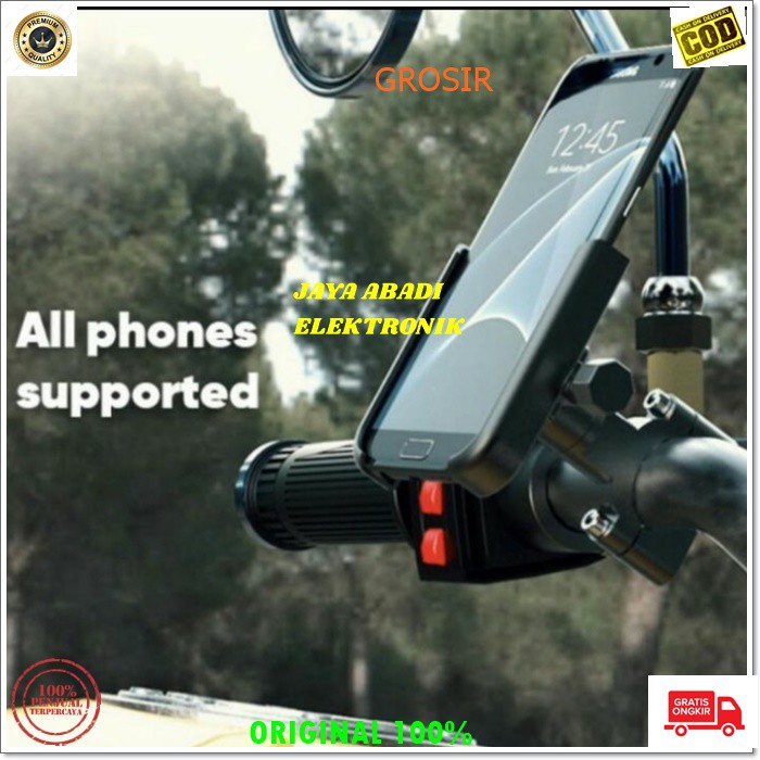 J307 HOLDER HP SEPEDA MOTOR STANG SPION GPS ALMUNIUM PEGANGAN GANTUNGAN PENGAMAN BREKET BRACKET UNIVERSAL J307  Bahan DARI ALMUNIUM  BISA SEPEDA BISA MOTOR  COCOK BUAT OJOL MAUPUN PRIBADI  BISA DIGUNAKAN MAX 7 INCI LEBIH PRAKTIS DAN HARGA TERJAGKAU