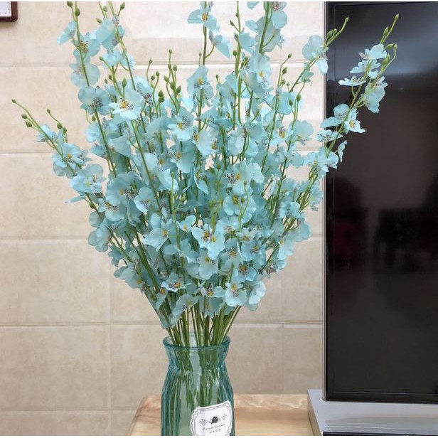 95 cm Bunga Buatan Menari Anggrek Oncidium Phalaenopsis Bunga Palsu Dekorasi Meja Rumah-5