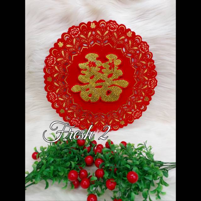 Tempelan shuangxi bulat / tempelan sangjit /