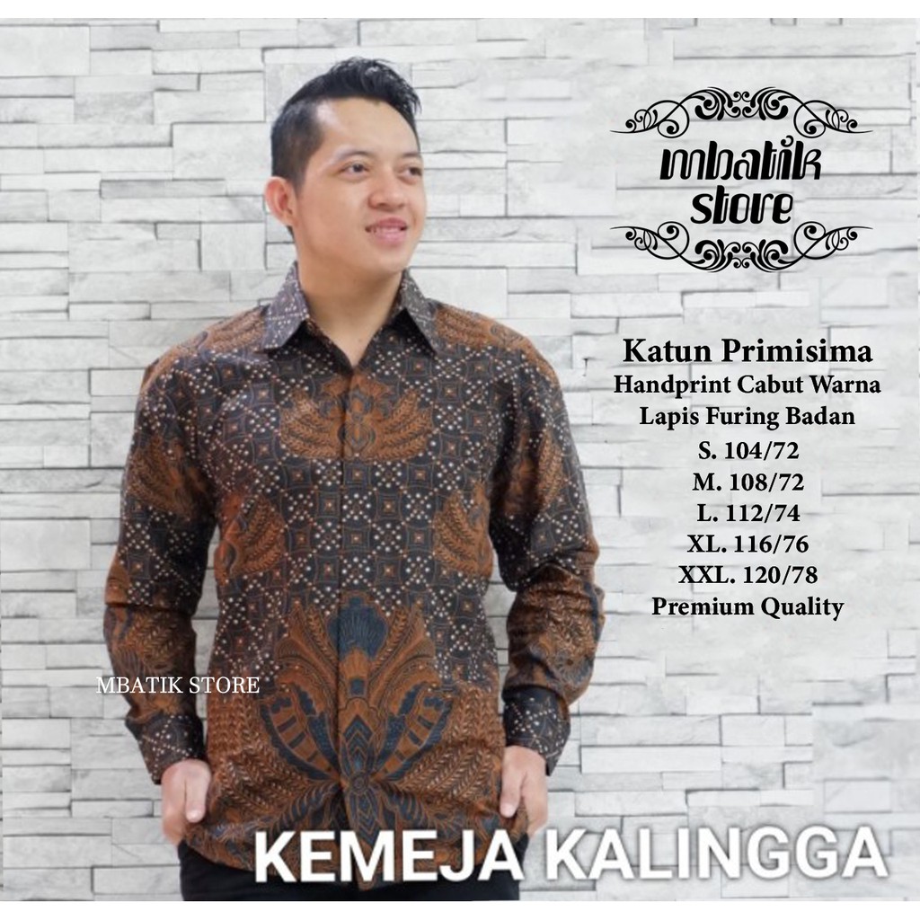 Kalingga Brown Kemeja Batik Pria Lengan Panjang by Dewo