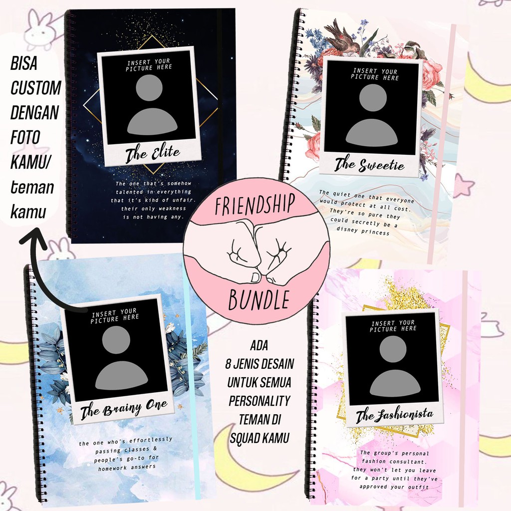 

CUSTOM FRIENDSHIP SQUAD GOALS Teman Spiral Ruled Notebook Diary Journal School Supplies Buku Tulis