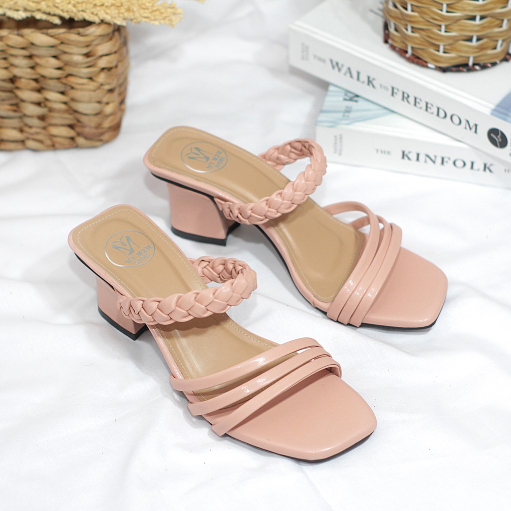 Milicca Atika Sandal Heels Wanita Sandal Tali Hak Chunky