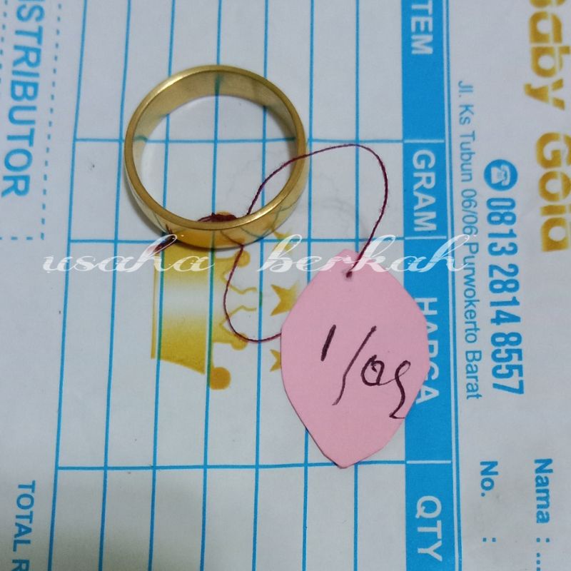 cincin polos berlapis emas 24k asli titanium tidak luntur dan tahan lama