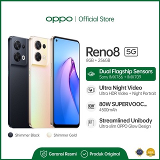 Oppo Reno 8 [5G], Reno 8 [4G] 8+5/256 & 8z [5G] Ram 8+5/256 Original 100% Garansi Resmi (New)