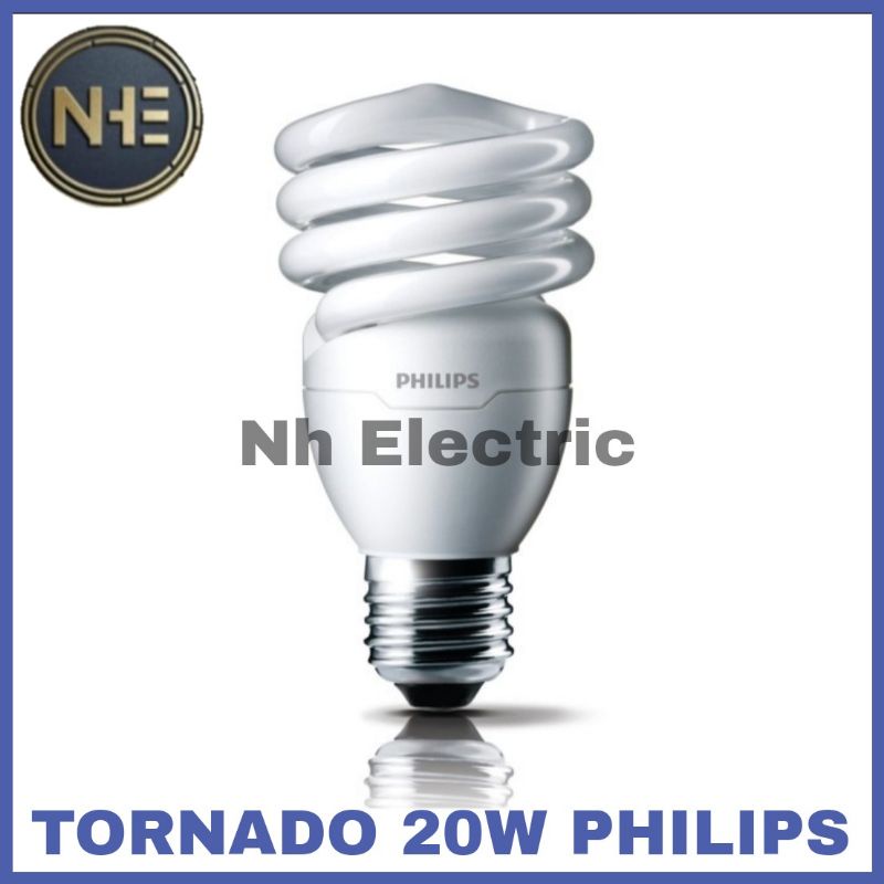 Lampu Philips Tornado 20W Watt Putih CDL E27 - Spiral 20 Watt Philips White 220V SNI