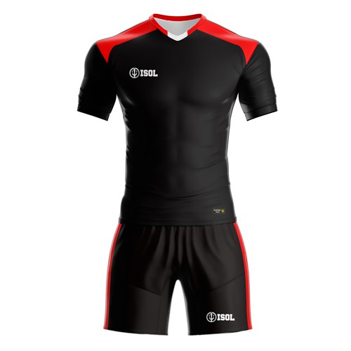 Jersey Futsal Reguler Hitam Merah