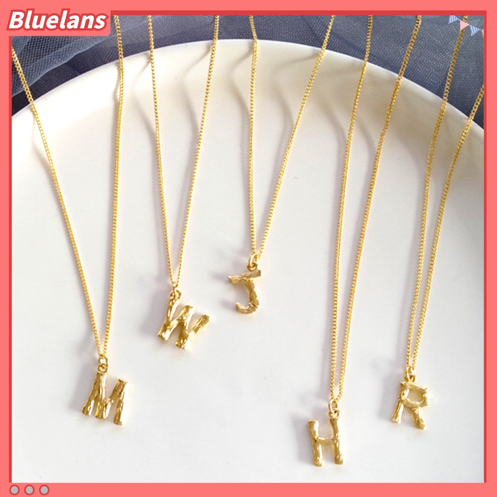 Bluelans Minimalist Women Letter Alphabet Pendant Short Chain Necklace Party Jewelry Gift