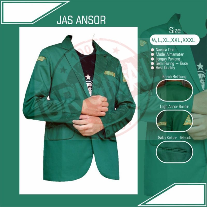 JAS ANSOR LENGAN PANJANG JAS ANSOR ALMAMATER JAZ ANSOR ALMAMATER