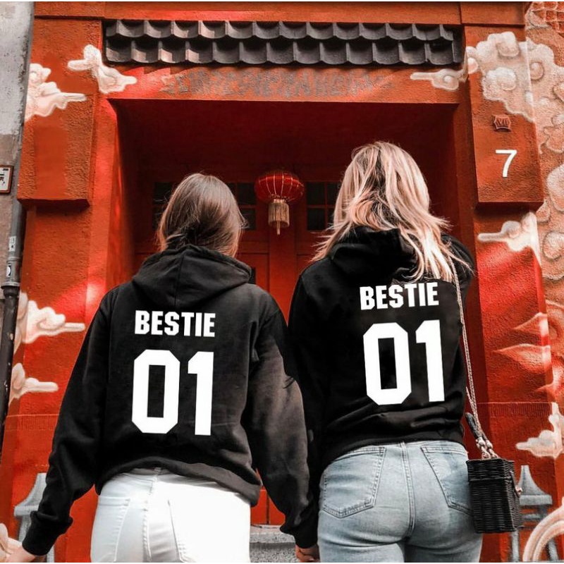 S - XXXXXL(6XL) Hoodie Bestie Gift for Best Friend BESTIE 01 BESTIE 02 Matching Hoodies COUPLE Bff BIGSIZE Jaket Persahabatan OVERSIZE Jaket Jumper Jumbo Loose Long Sweater pria Wanita 5XL 4XL 3XL 2XL XL L M