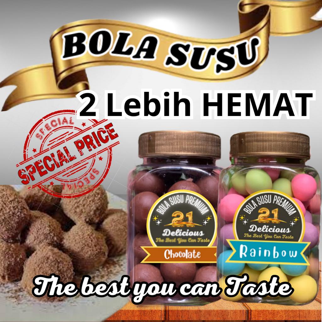 

PAKET 2 BOLA SUSU Premium (Rainbow + Chocolate) | Bolsu Premium 21delicious