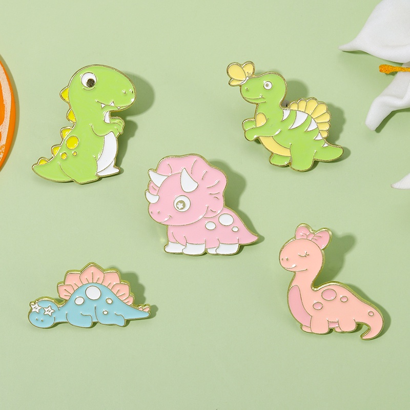 Bros Pin Bentuk Kartun Dinosaurus Untuk Aksesoris Pakaian