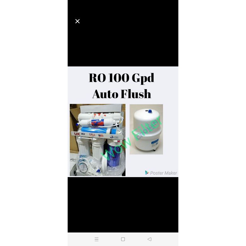 mesin ro 100gpd 5ste UK auto flushing model standing kaki