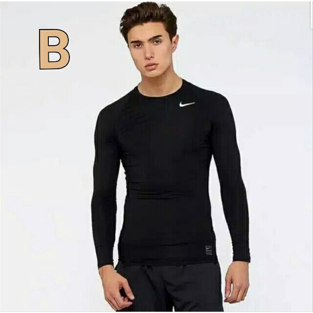 Jual BAJU MANSET OLAHRAGA GYM RUNNING BASELAYER MANSET HITAM Berkualitas