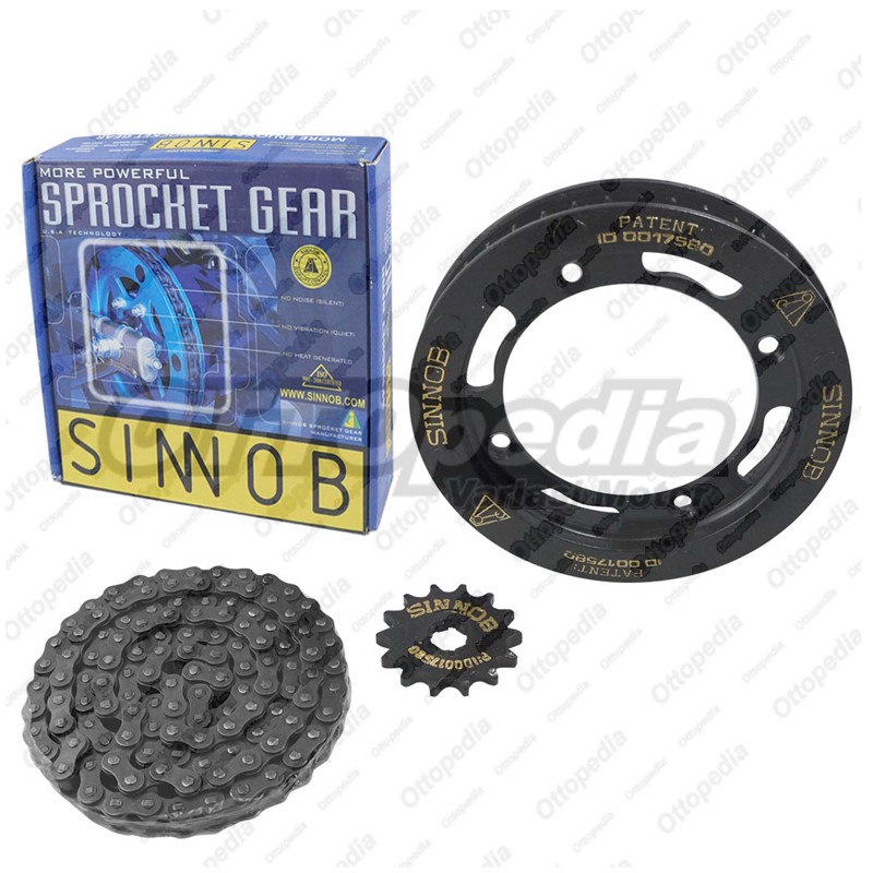 Sinnob Chain Kit Gear Gir Set Rantai Rante Motor KLX 150 Colour Chain Hitam