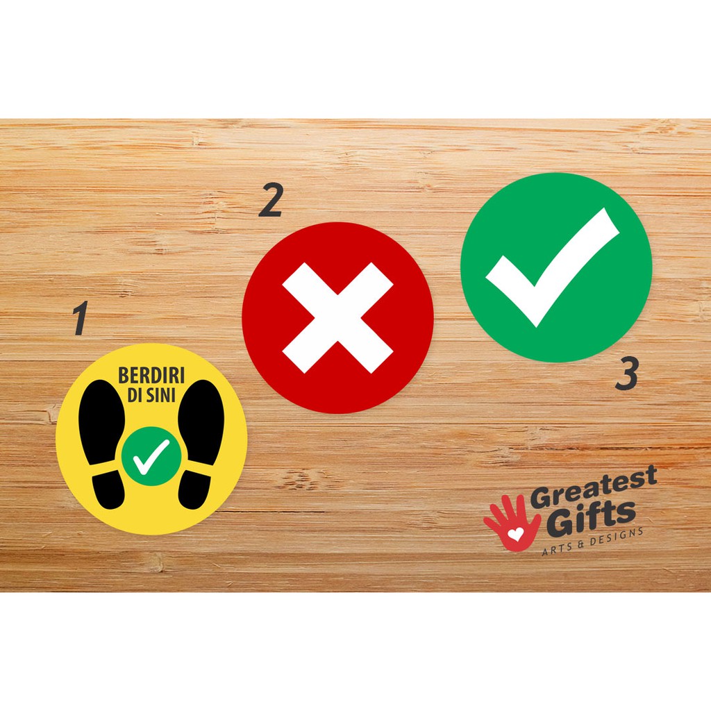 

Stiker JAGA JARAK FISIK physical social distancing 7 cm sticker vinyl label kantor