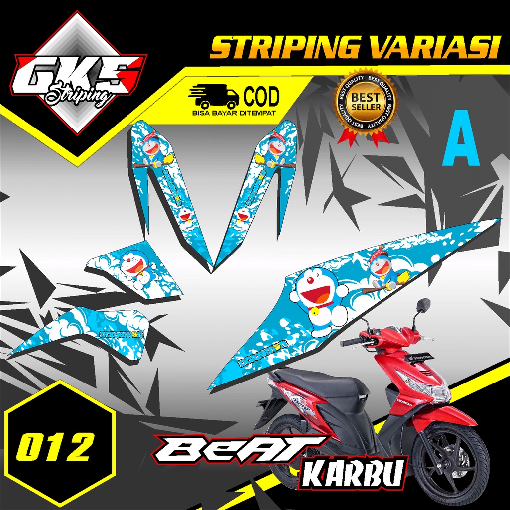 [BISA COD] Striping HONDA Beat Karbu Sticker Striping Stiker Lis Variasi Semifull Code GKS-012 Desai