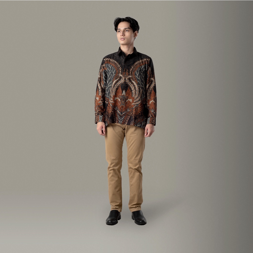Benhill Kemeja Pria Flanel Lengan Panjang  Coklat Motif 29280