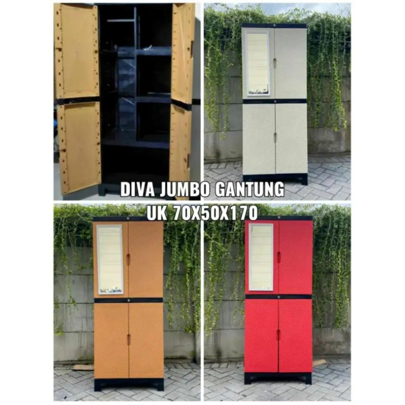 Lemari Jumbo kaca / Lemari Plastik 4 Susun Jumbo