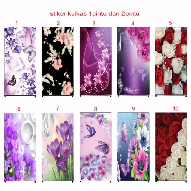 Stiker kulkas motif bunga