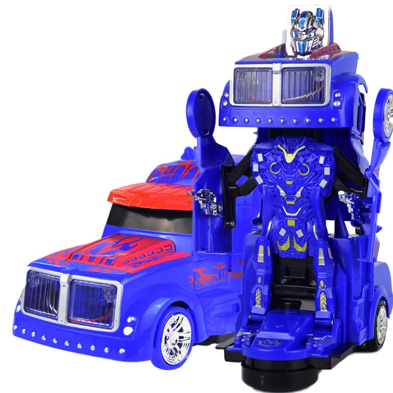 Mainan Anak 2 in 1 Mobil Optimus Pride Robot Transformers / Mainan Robot Bump and go / Cocok untuk edukasi anak