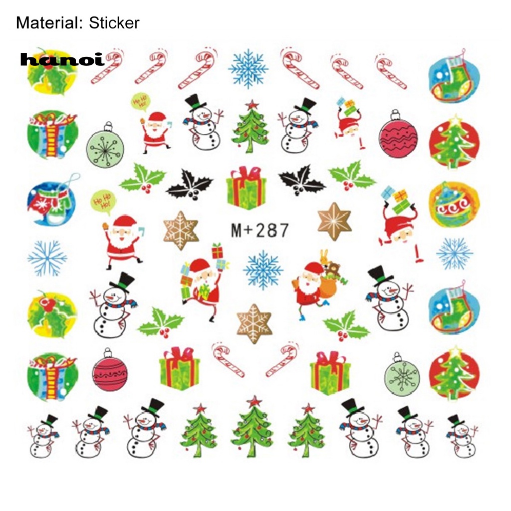 Han_stiker Kuku Ultra Tipis Tema Natal Untuk Nail Art / Manicure