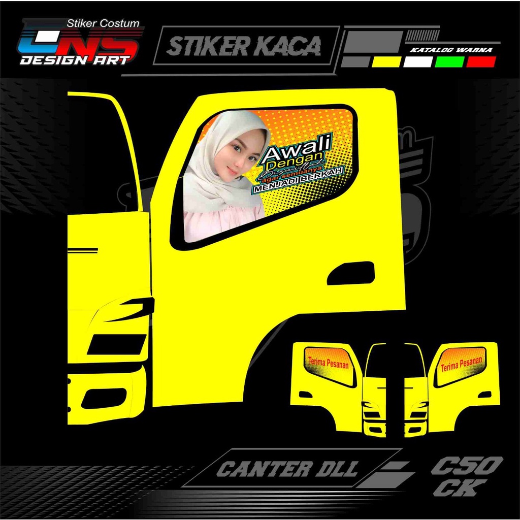 stiker kaca pintu truk/canter/pickup /stiker variasi kaca mobil truk/canter/pickup /stiker kaca mobi