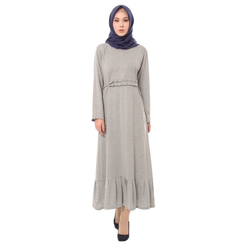 Pakaian Wanita  Berly Plit Dress Gray M14551 R4S2 ORI