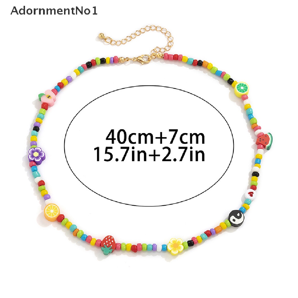 (AdornmentNo1) Kalung Choker Manik-Manik Handmade Gaya Bohemia Untuk Wanita