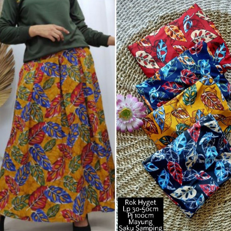 [Ada Saku] Maxi Skirt Motif / Rok Panjang HYGET Wanita Dewasa