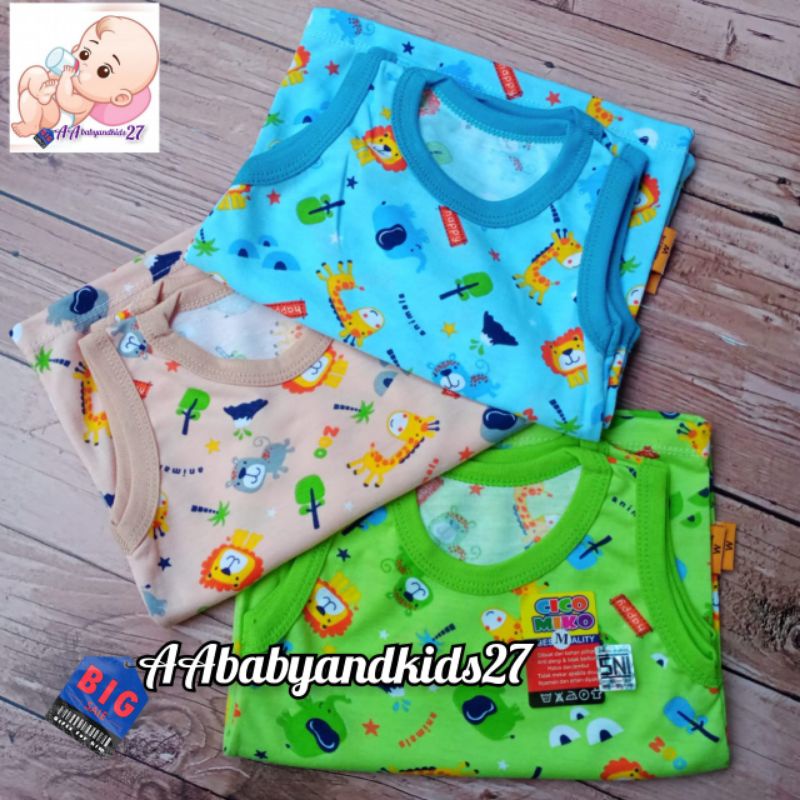 PRODUK TERBARU!!!Ciko Miko Kaos Oblong Bayi Lengan Kutung Full Printing Ukuran M L XL SNI HIGHT QUALITY