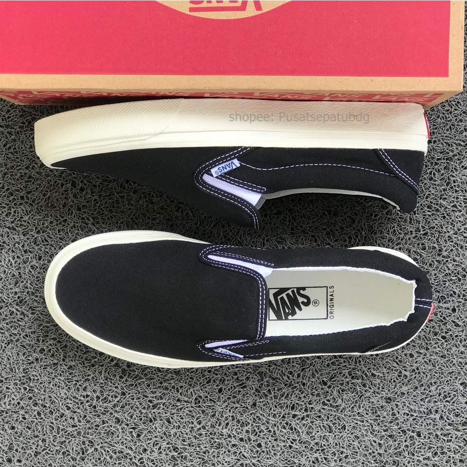 VANS SLIP ON OG BLACK WHITE DT