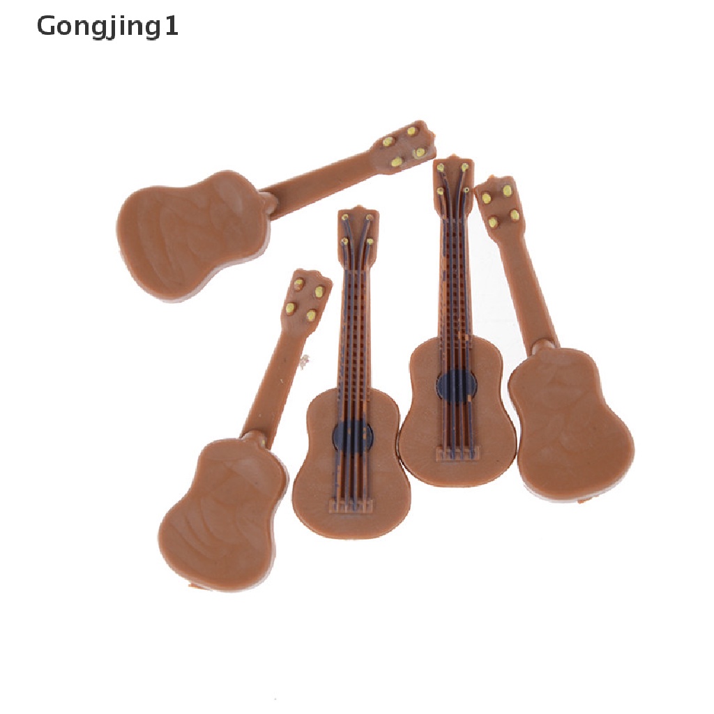 Gongjing1 Miniatur Instrumen Musik Gitar Klasik Dekorasi Rumah Boneka 1: 12 / 1: 24