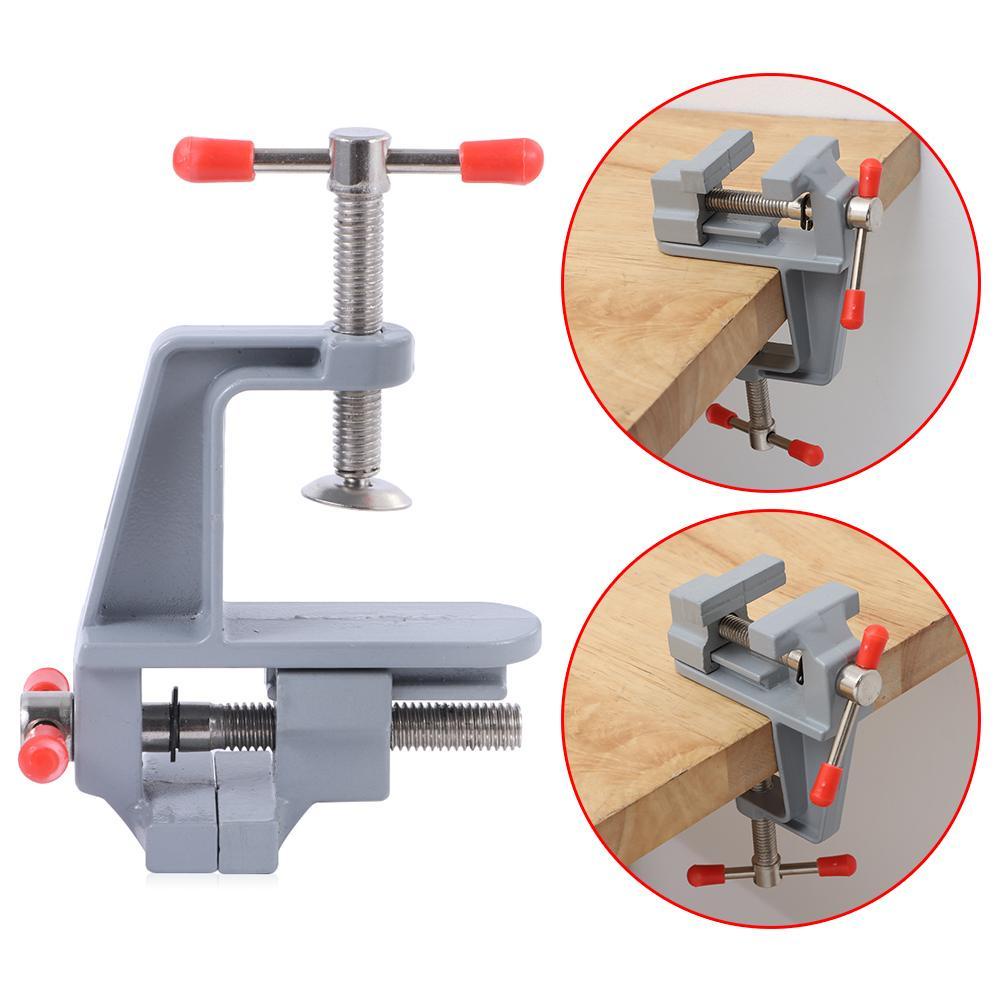 Solighter Vice Clamp On Table Alat Mini 3.5 &quot;Alumunium Bench Vise