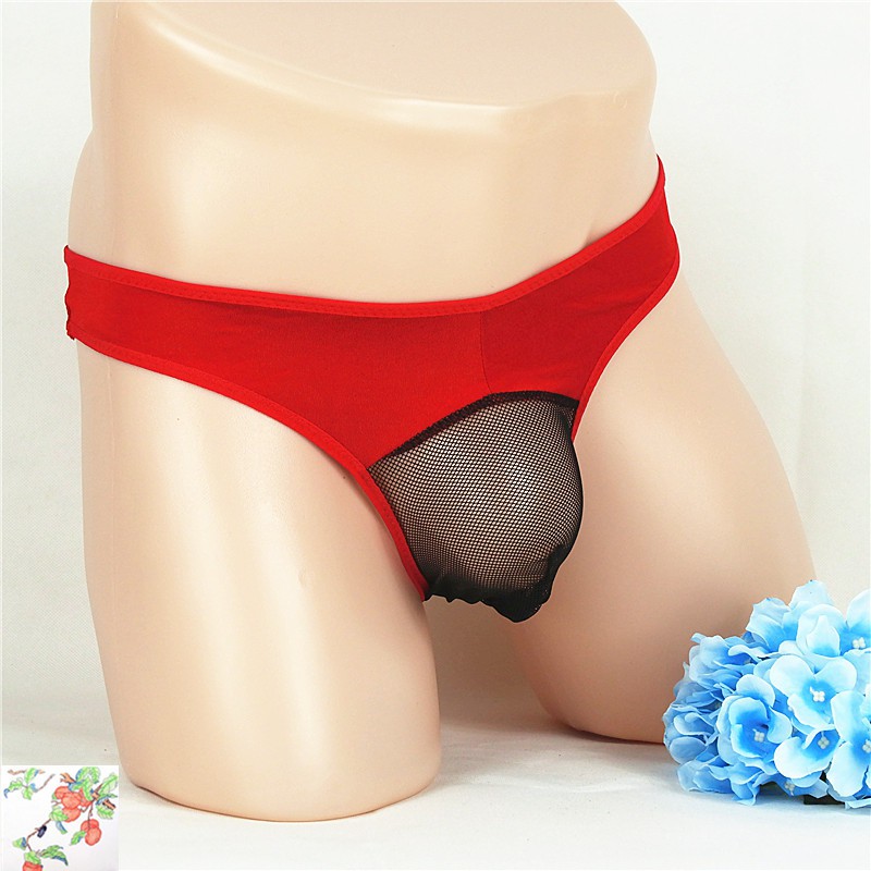 (COD) Celana Dalam Pria jaring transparan Sexy thongs Celana Pria G String Pria Y0350