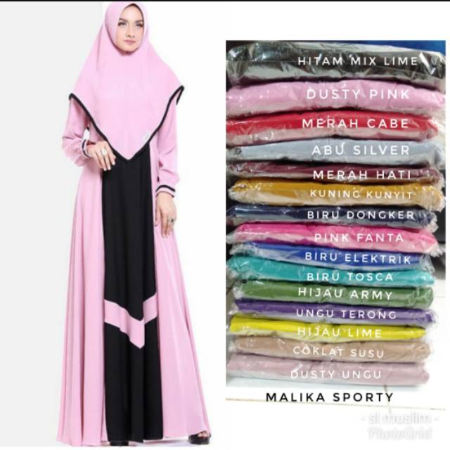 Malika sporty / gamis malika sporty / malika sporty gamis / gamis selebgram / gamis murah / wolfis