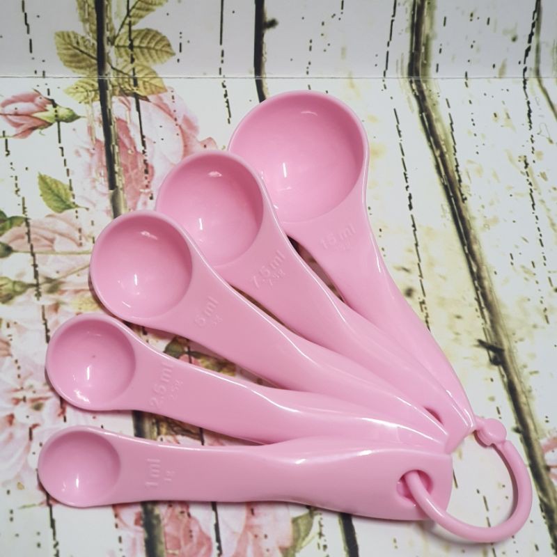 small plastic measuring spoon set 5pcs / sendok takar plastik