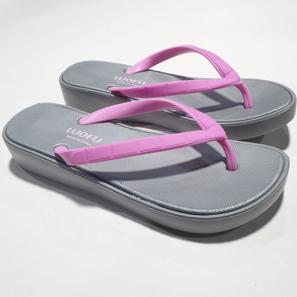 jelly sandal jepit wanita luofu karet import sendal japit cewek E7168B3-A01S