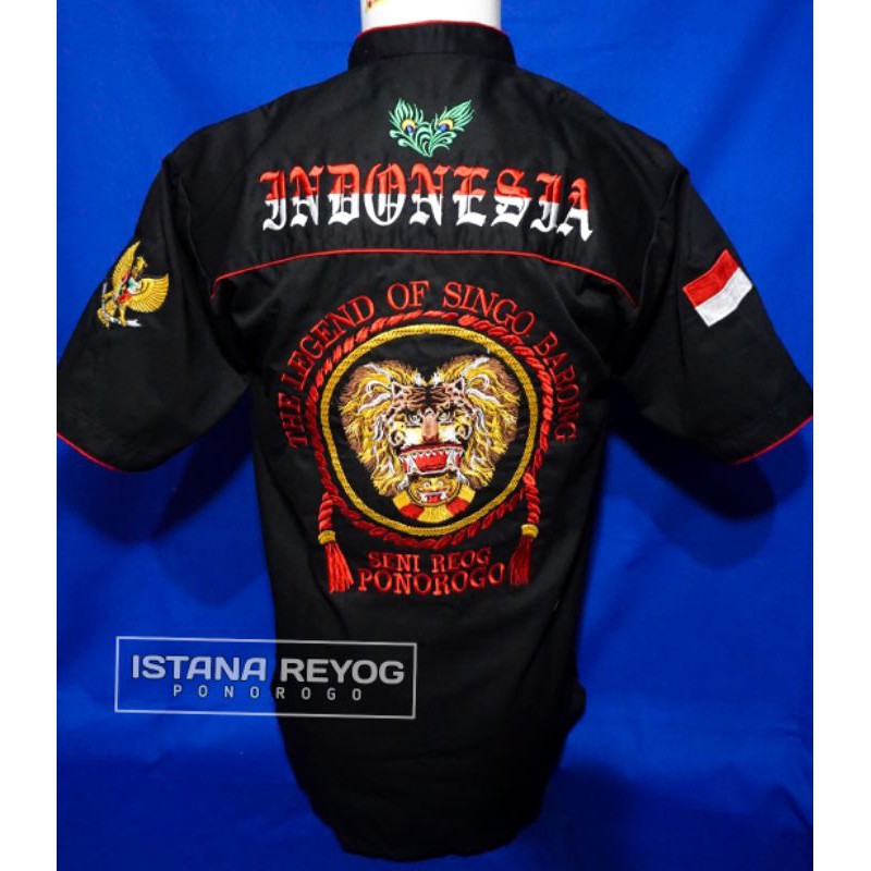 KEMEJA HEM BORDIR BARONG / BAJU REOG PONOROGO / HEM REOG PONOROGO /PENADON REOG/KEMEJA REOG