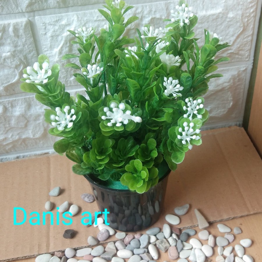 Tanaman hias/ bunga plastik/ set mini soka/ tanaman palsu