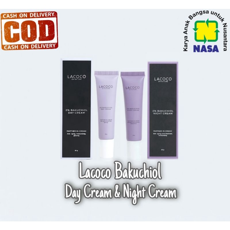 PT NATURAL NUSANTARA,CHIOLDAY,CHIOLNIGHT,30ML,ORIGINAL,NASA PUSAT,LACOCO 2%BAKUCHIOL DAY & NIGHT CRE