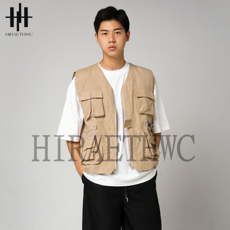 HC - ROMPI CARGO VEST TACTICAL CREAM MULTIFUNGSI