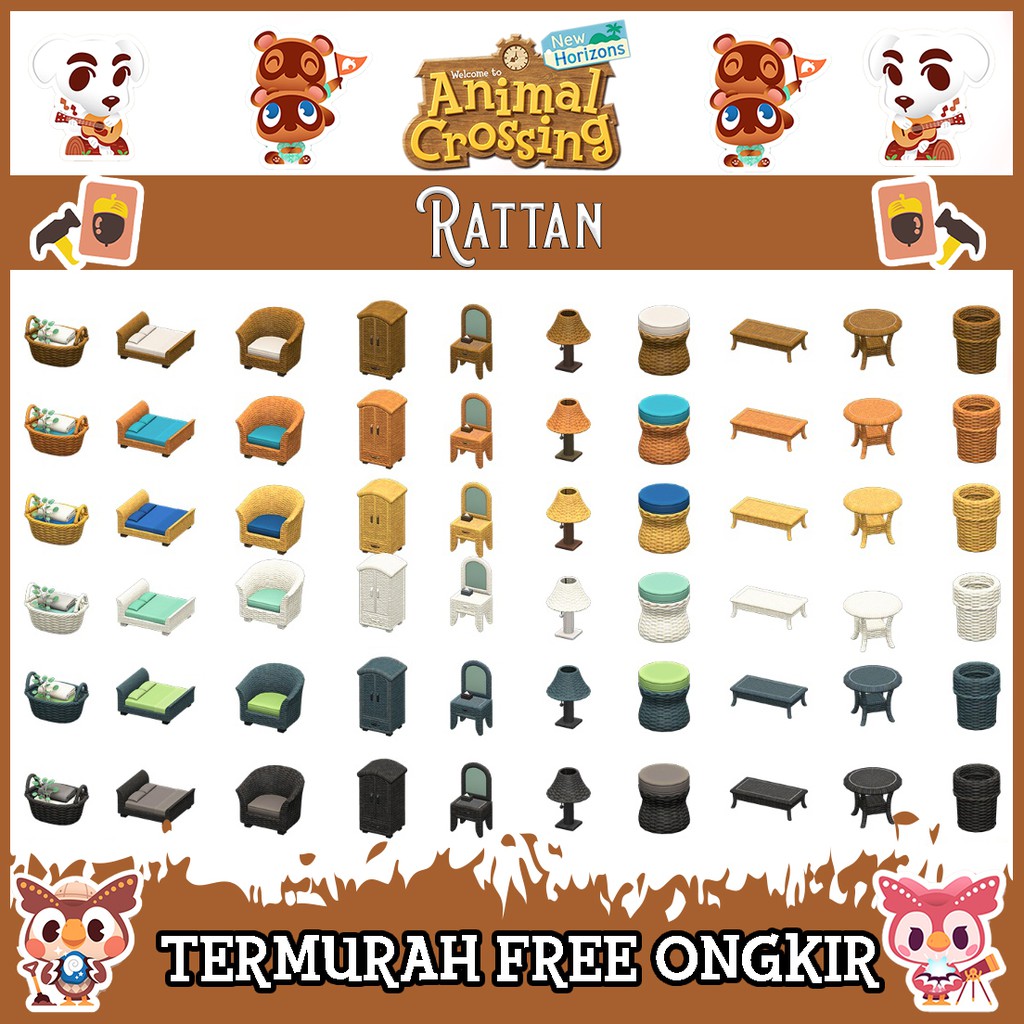 Rattan Set Furniture Item Items Animal Crossing New Horizons ACNH