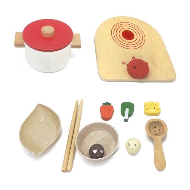 Mainan masakan - wooden kitchen toys - pretend toys - hot pot set toys - hadiah anak cewek cowok