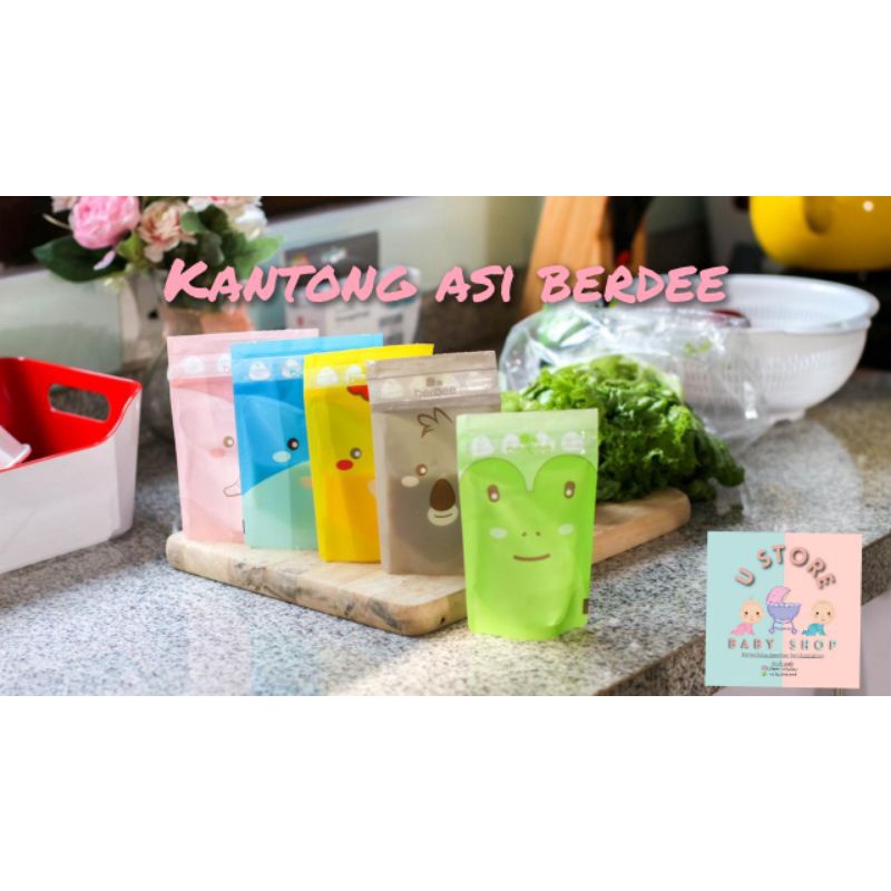 Kantong Asi Berdee Baby Plastik Asip 100ml Extra 20%  Breastmilk storage bag 100ml, 150 ml isi 30 pcs