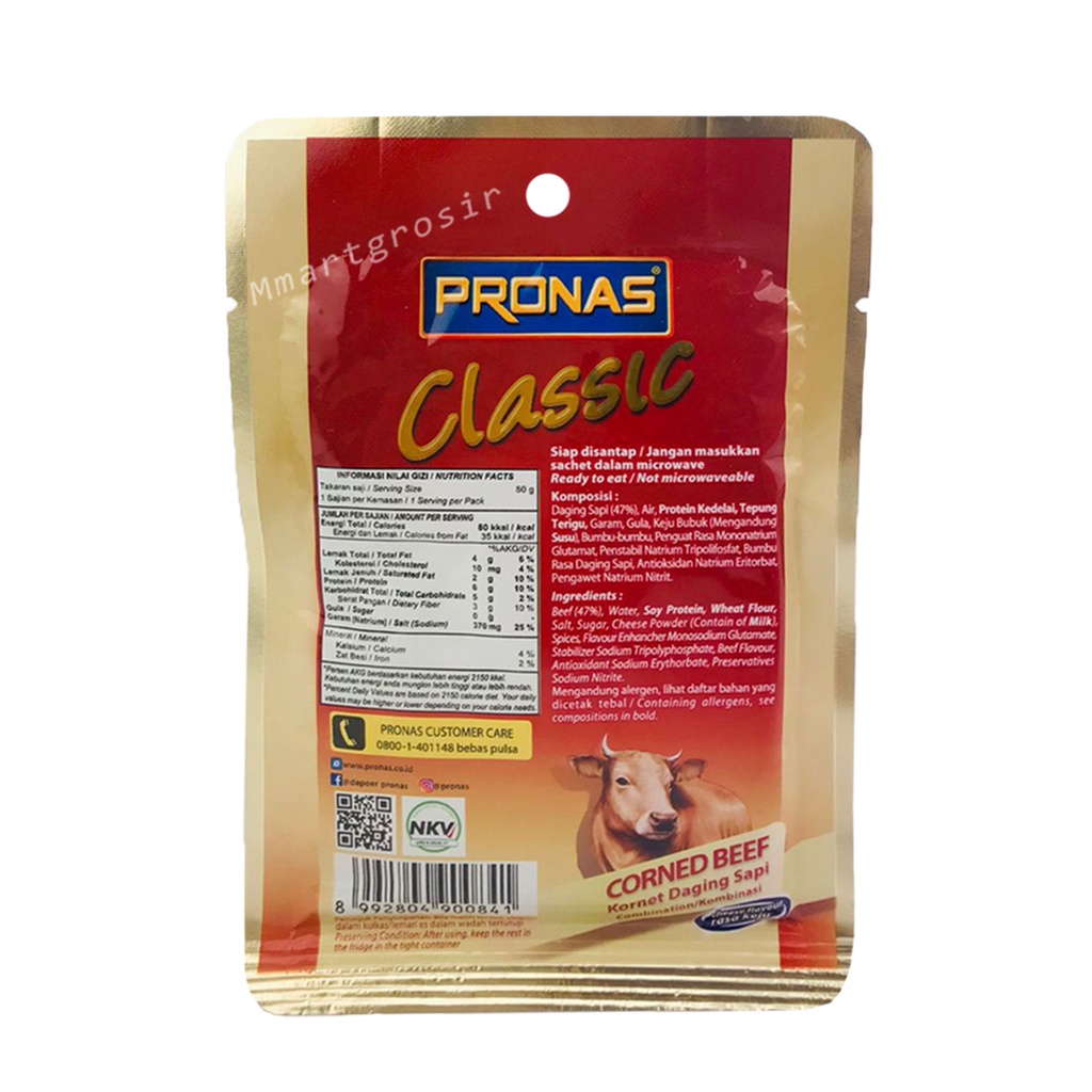 PRONAS CLASSIC KORNET DAGING SAPI ORIGINAL 50g