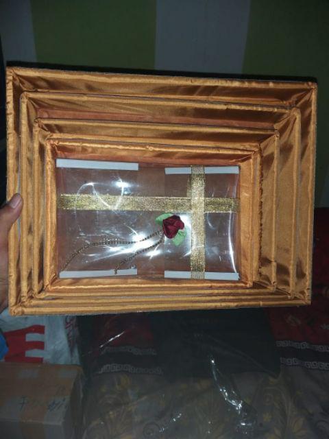 Kotak Seserahan Mika Mute Emas, Isi 4 Kotak